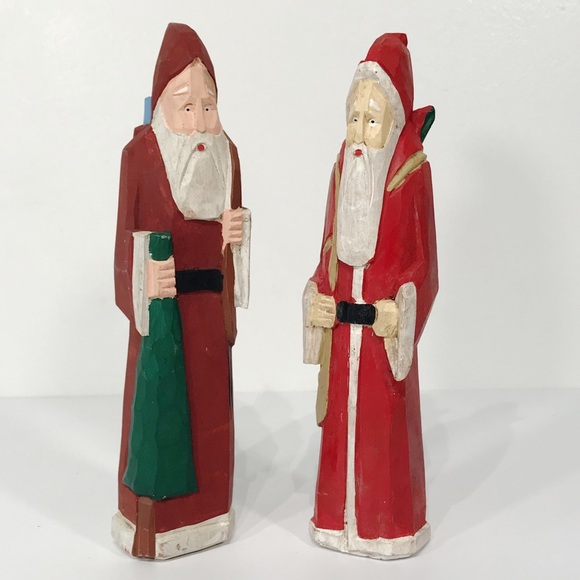 Vintage Midwest Hand Carved Wooden Classic Dutch Santa Claus Christmas Decor 8in - Picture 1 of 14